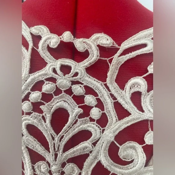 Vintage Scott McClintock 1980s Cottagecore Lace & Rosette Detail Dress - Picture 9 of 16